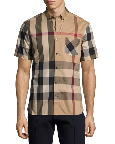 burberry thornaby short sleeve shirt|Shop Burberry Thornaby Check Short Sleeve Shirt .